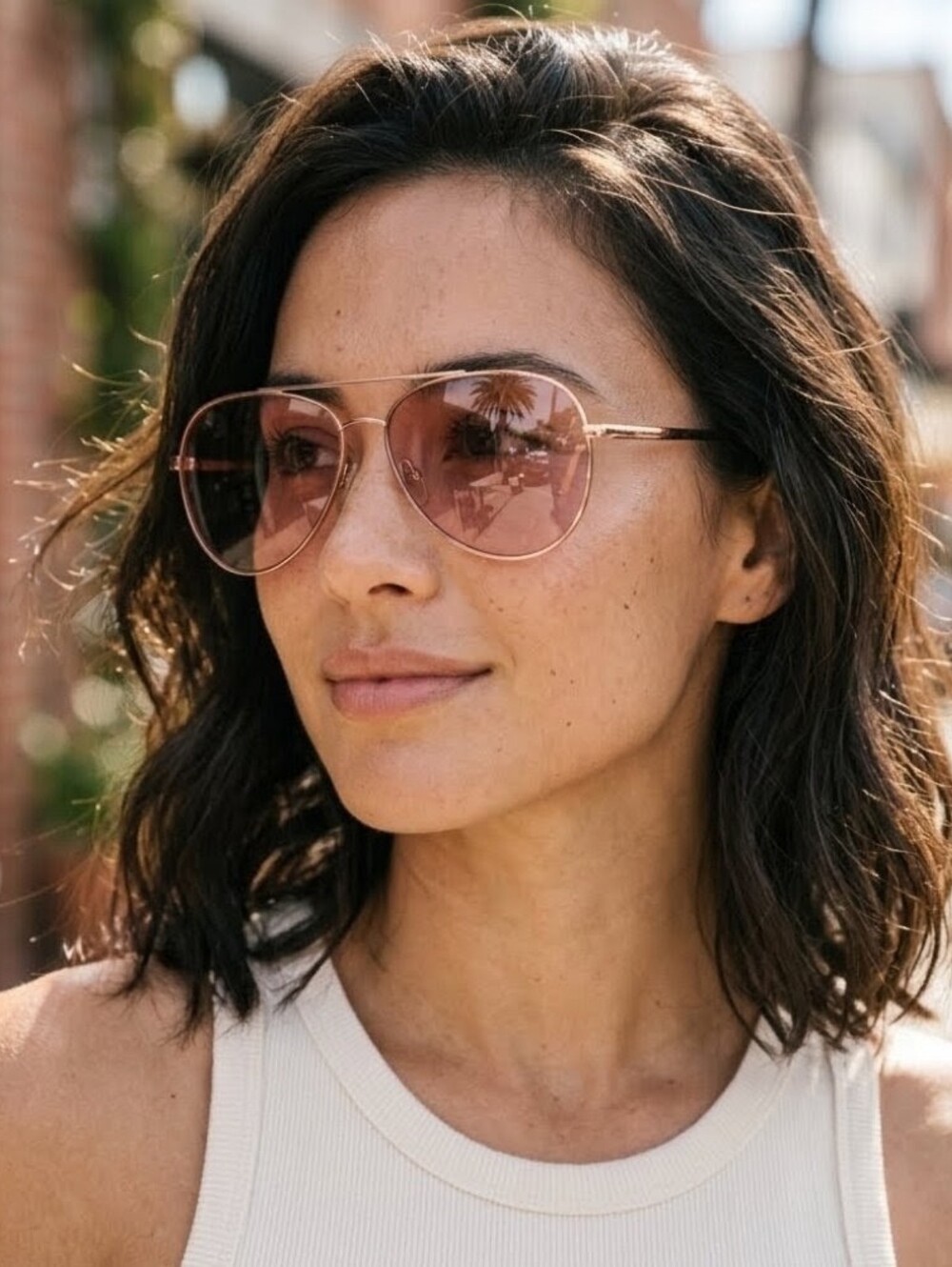 Stella Rose Gold Aviator Sunglasses Hard Shell Case Coquette Girl Glamour